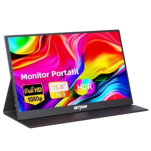 Bettdow Monitor Portátil 15,6'', FHD 1080P