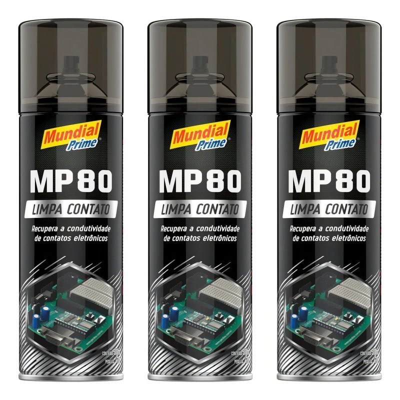 Kit 03 Uni Limpa Contato Elétrico Eletronico Mundial Prime