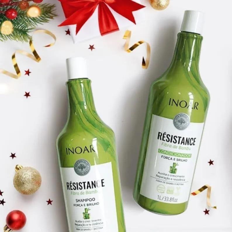 INOAR Kit Shampoo + Condicionador 1 litro Resistance Bambu