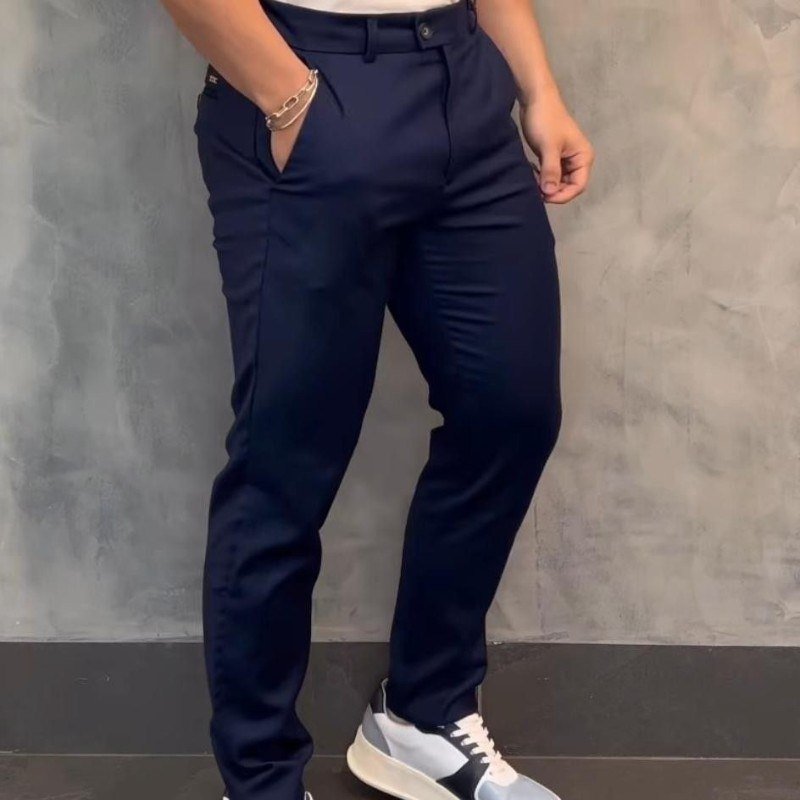 Calça Social Alfaiataria Masculina Malha Elastano Stretch (38 a 50)