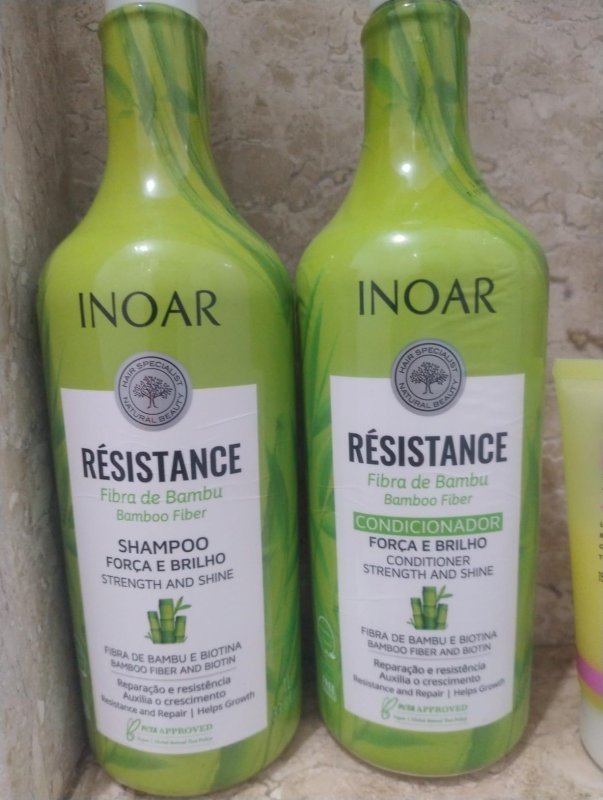 INOAR Kit Shampoo + Condicionador 1 Litro Resistance Bambu + Frete Grátis