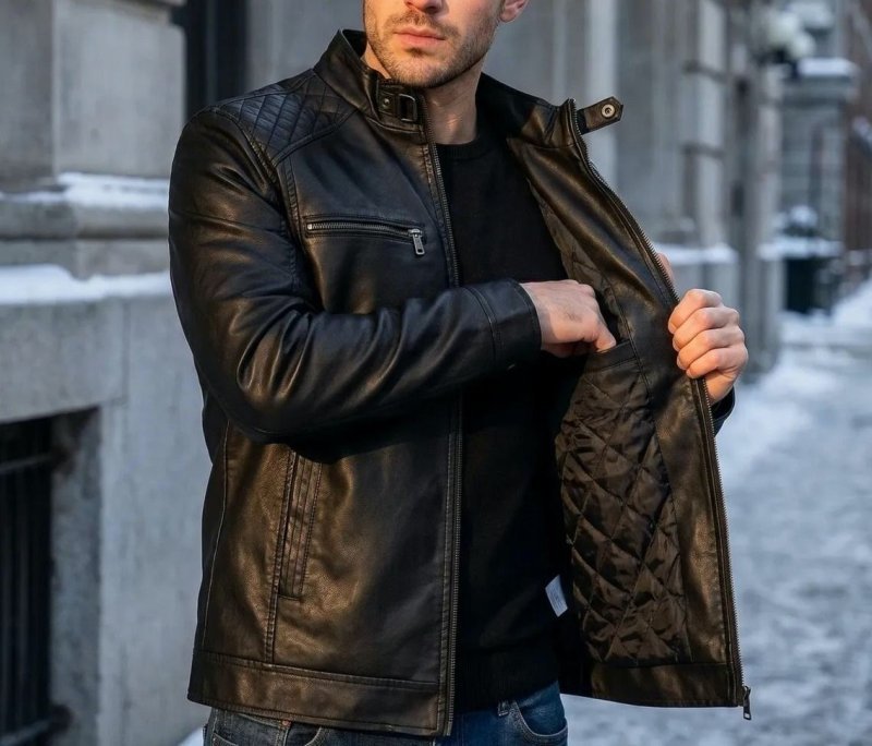 Jaqueta De Couro Masculino Slim Resistente