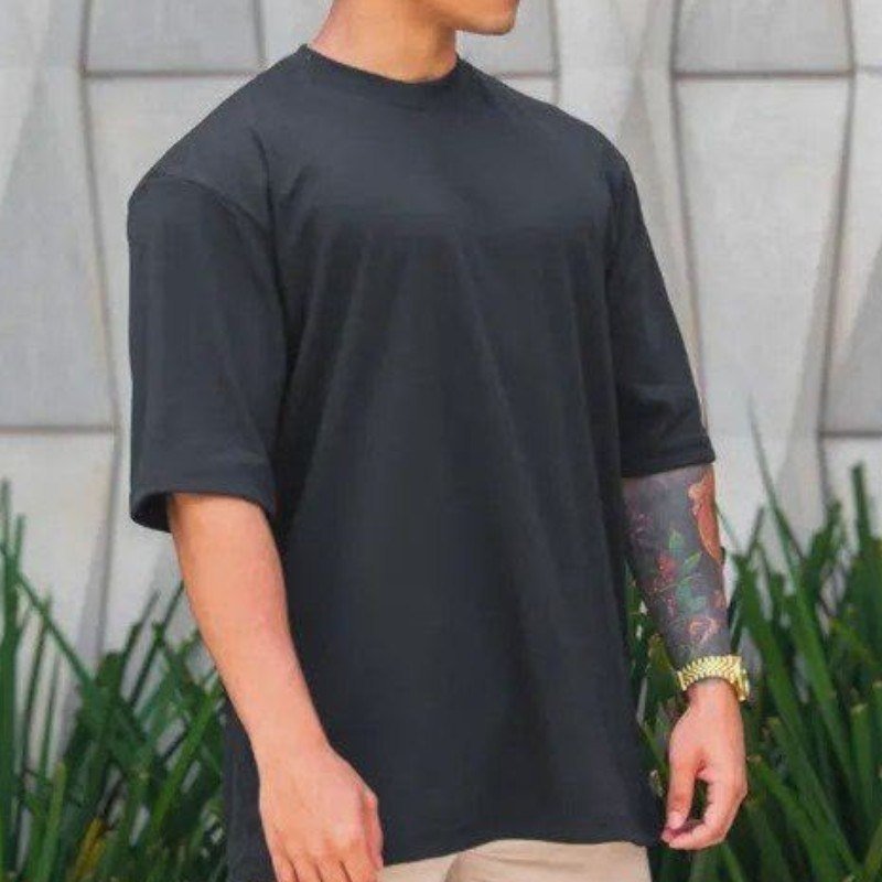 Camiseta Oversized Masculina Lisa Malhão 100% Algodão