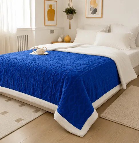 Cobertor Manta De Casal 2,00x1,80 Canelada Sherpa Cores