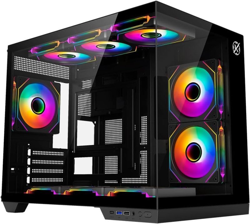 Gabinete Kalkan Saga Preto Aquário Compacto Micro ATX USB 3.0 Sem Fans KLK00043