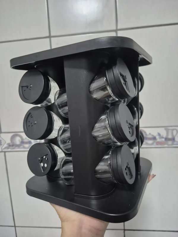 Porta Tempero De Mesa Giratório 6 Potes