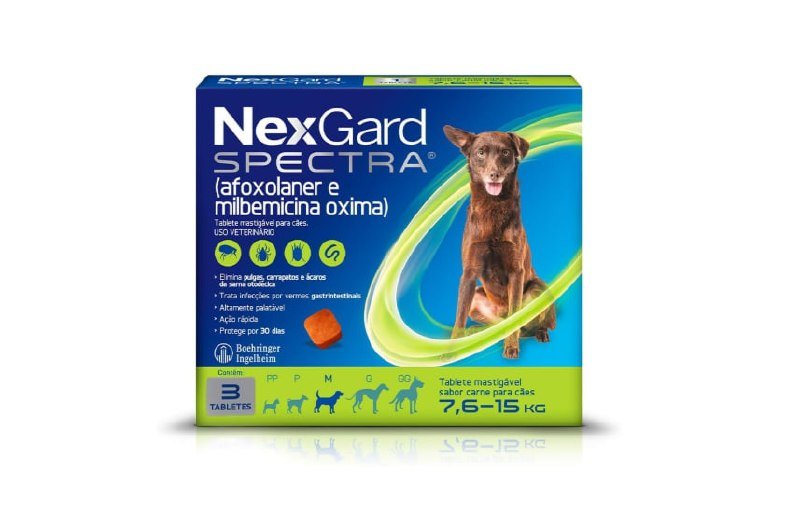NexGard Spectra Antipulgas e Carrapatos para Cães 7,6 a 15kg 3 tabletes