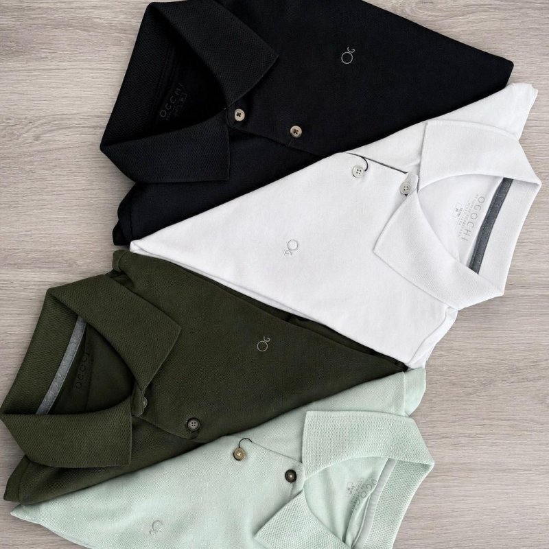 Camisa Gola Polo Social Masculina Slim Algodão Casual Ogochi