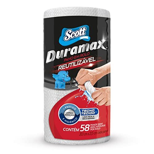 Scott Duramax Pano Reutilizável em Rolo, Branco, 58 folhas