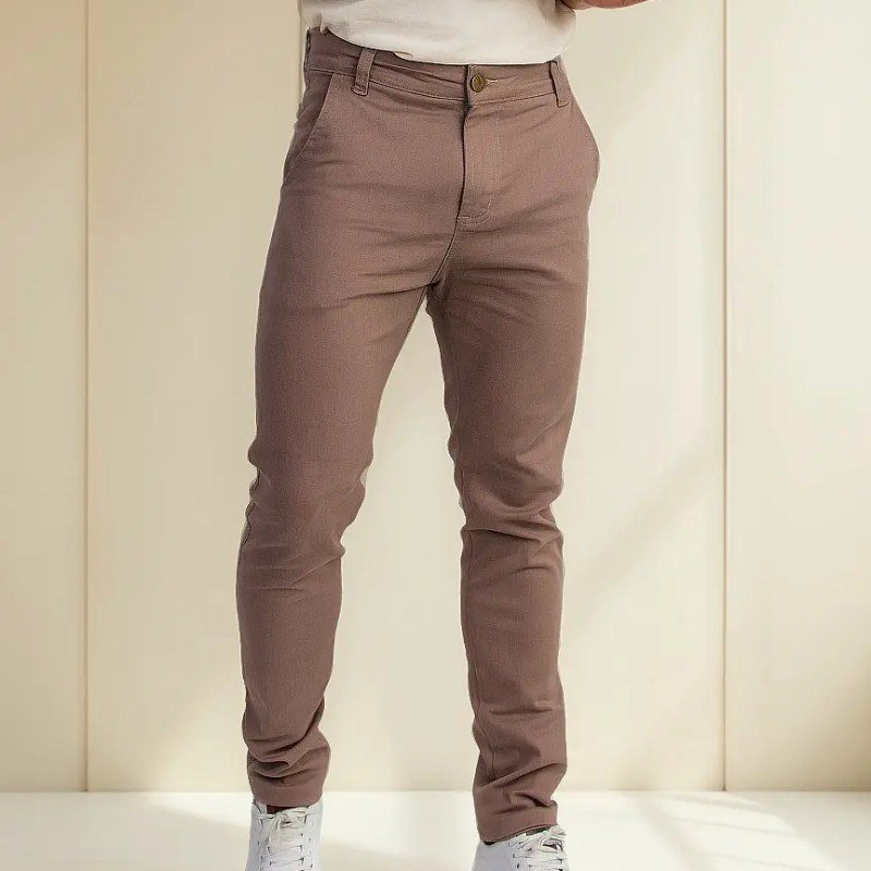 Calça Sarja Social Masculina Esporte Fino Com Elastano