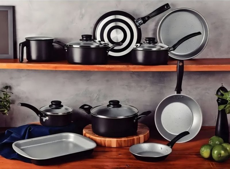 Jogo De Panelas Tramontina Antiaderente Turim 10 Pc Preto