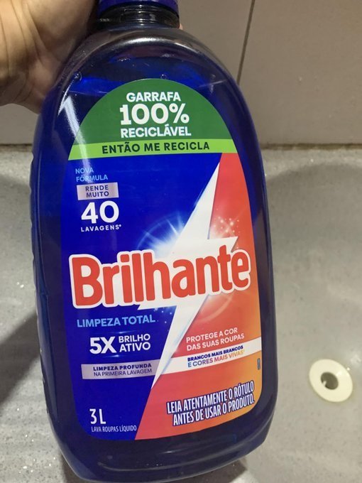 Brilhante Limpeza Total - Lava Roupas Líquido 3L + Frete Grátis