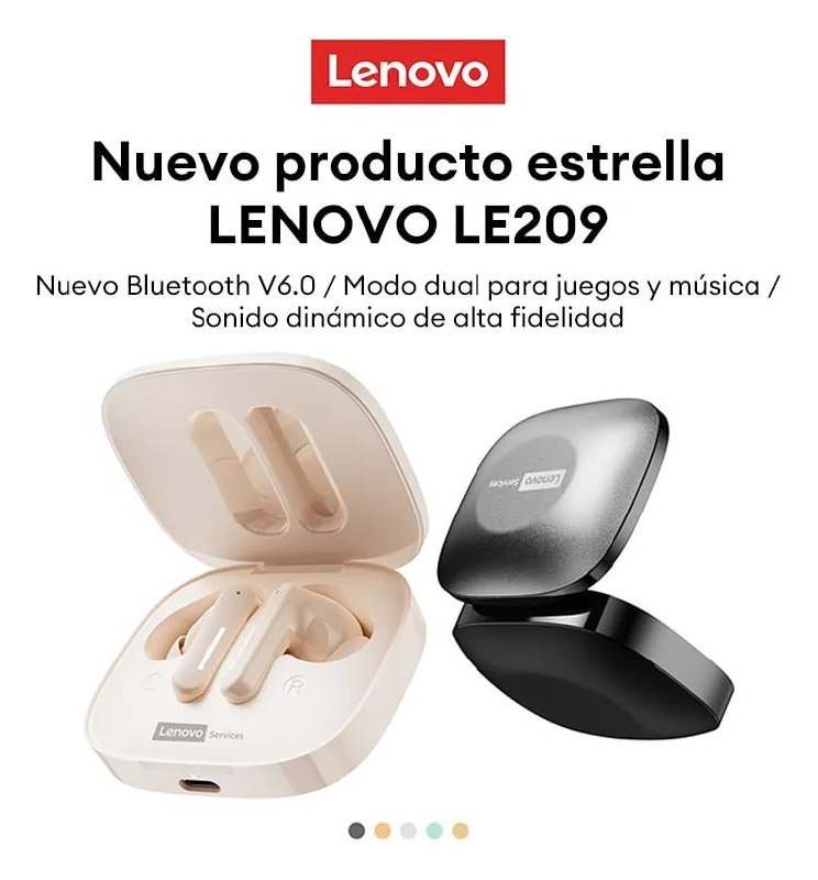 Fone Bluetooth Lenovo LE209, Bluetooth 6.0