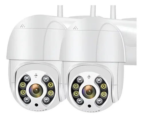 Kit 2 Câmeras de Segurança iCSee A8 PTZ Wi-Fi com Visão Noturna para Exterior e Interior