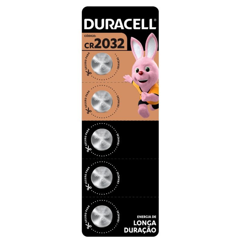 Bateria de Lítio 2032 Duracell - Cartela com 5 un