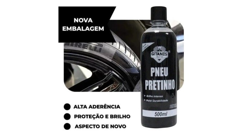 Pretinho Para Pneu Automotivo 500ml Brilho Intenso