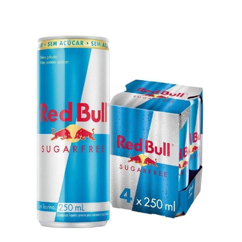 Kit com 4 Energético Red Bull Sugar Free 250ml