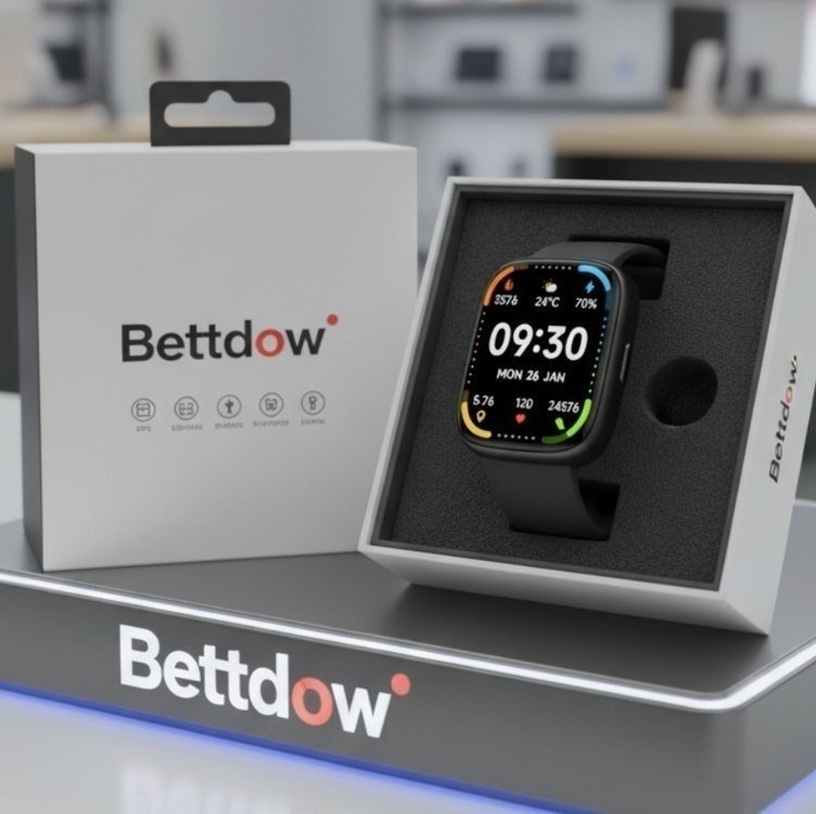 Bettdow SmartWatch, relogio smartwatch com 1.91" Ecrã tátil e AI, à prova d'água IP68, relogio feminino e masculino com 100+ Modos Esportivos Faz e Recebe Ligações(preto)