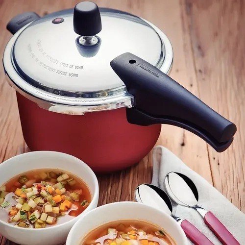 Panela De Pressão 20 Cm 4,5l Tramontina Alumínio Cor Vermelho