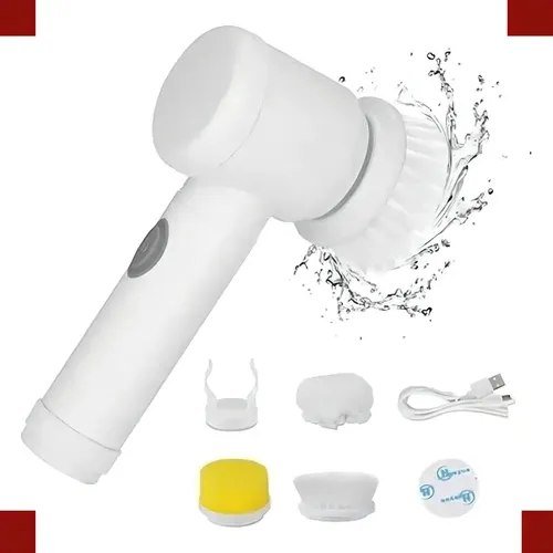 Escova de limpeza Elétrica Bivolt Giratória Recarregável Esfregão Limpa Tudo Casa Banheiro Cozinha