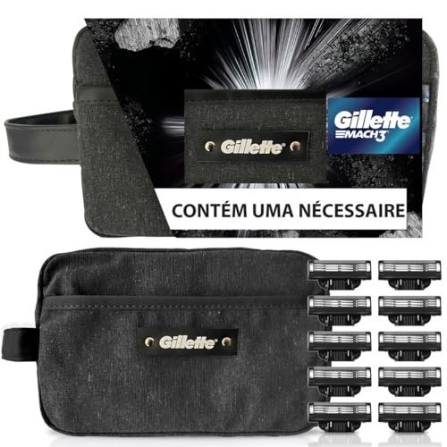 Kit Gillette Mach3 10 cargas + Necessaire