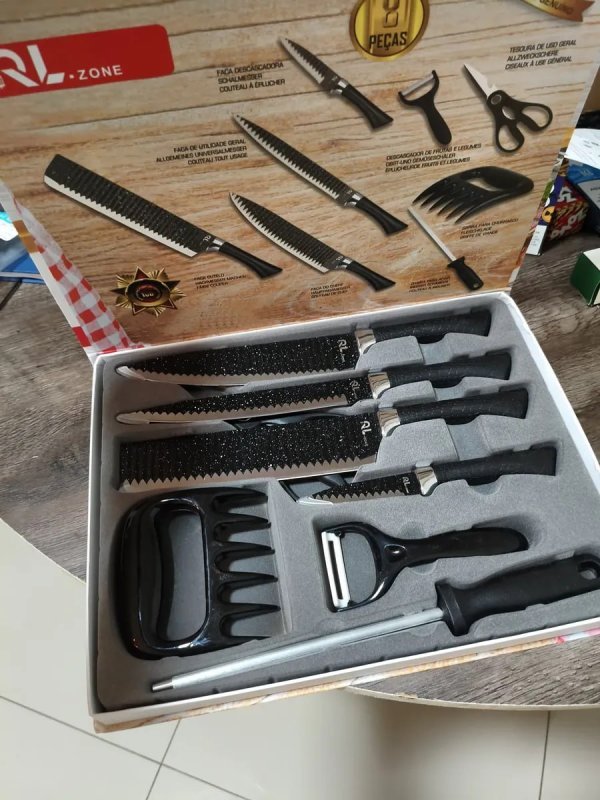 Conjunto De Facas Chef Profissional Inox 8 Peças