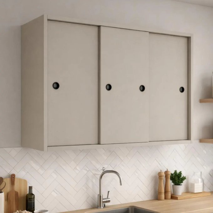 Armário De Cozinha Aéreo Com Porta Deslizantes