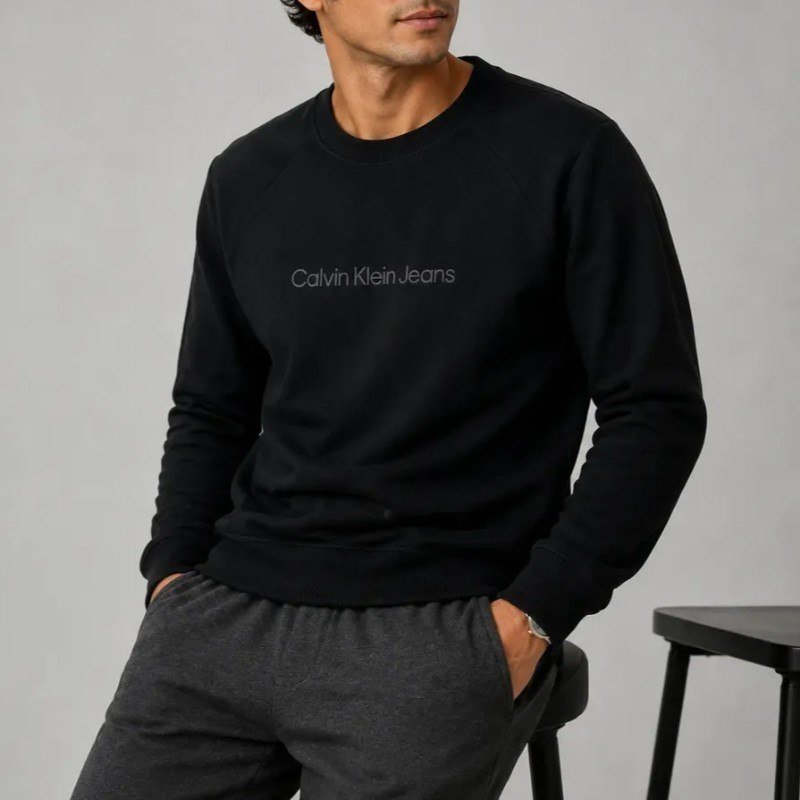 Moletom Calvin Klein Crewneck Light Front Logo