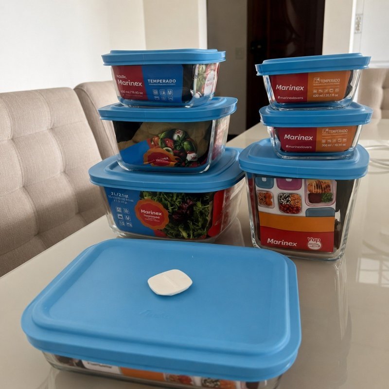 Pote de Vidro Marinex 7 Peças + Frete Grátis