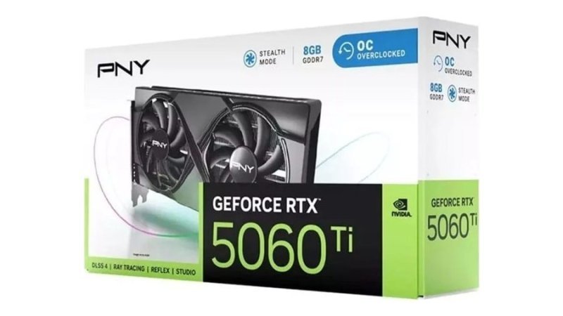 Placa de Vídeo RTX 5060 Ti 8GB, OC, PNY