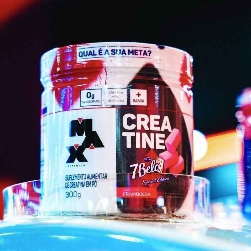 Creatina 7 Belo 300g Creatina Monohidratada Sabor Framboesa
