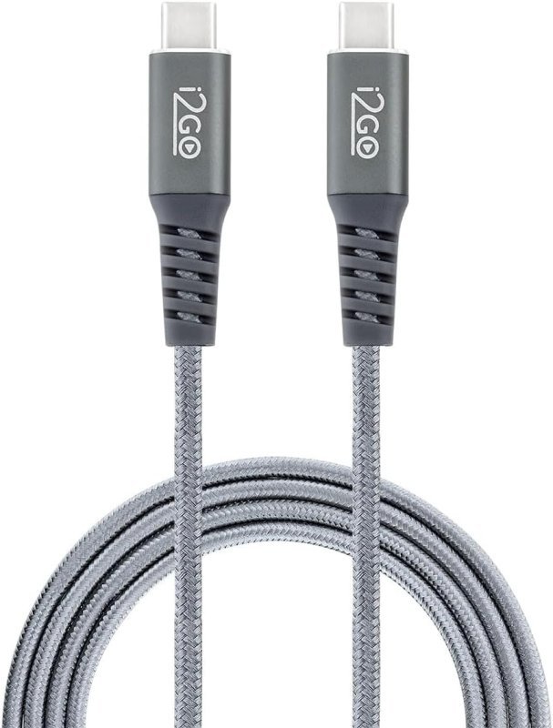 Cabo USB-C + USB-C I2GO PRO 2m – Nylon Trançado