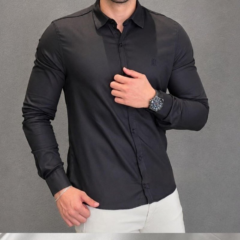 Kit 2 Camisas Slim Fit Polo Wear Preto / Marinho