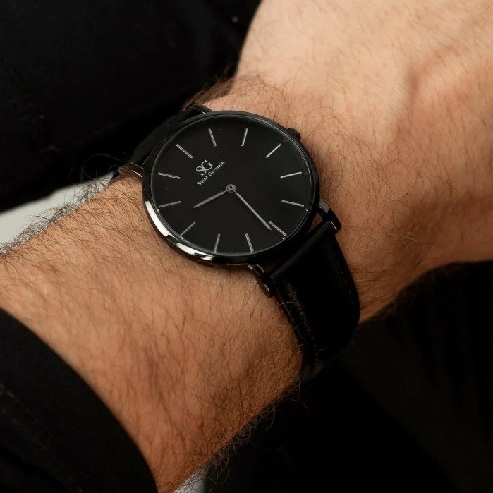 Relógio Masculino Saint Germain Murray Full Black de Couro Sintético Preto