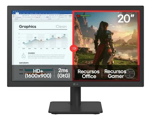 Monitor LG LED Home & Office 20U401A-B Tela 20” HD+