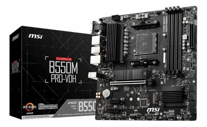 Placa Mae Msi B550m Pro-vdh, Ddr4, Socket Am4, M-atx Preto
