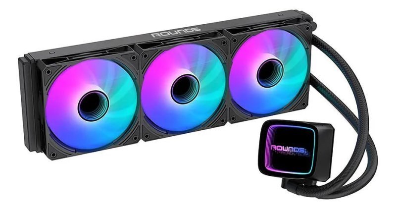 Water Cooler Round 5 Eurus Preto de 360mm Com ARGB
