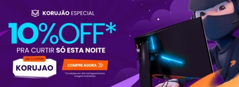 Cupom Kabum 10% OFF em Selecionados: KORUJAO