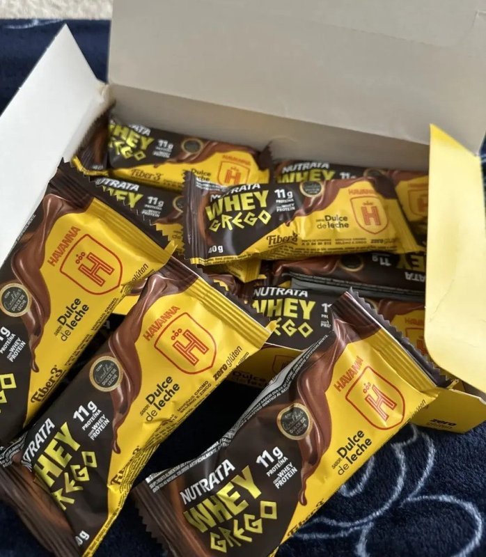 Barra de Proteína Nutrata Whey Grego Havanna de Doce de Leite - Kit 12 Unidades