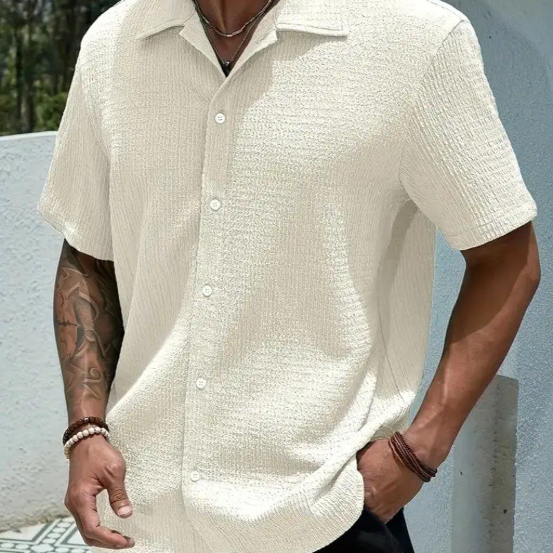 Camisa Casual Masculina Texturizada C/botões Old Money 01