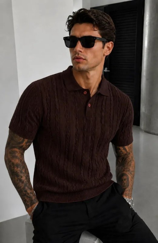 Camiseta Polo Masculina Old Money Tricô Elegante Confort