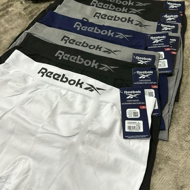 Kit 6 Cuecas Boxer Classic Reebok Microfibra Luxo Original