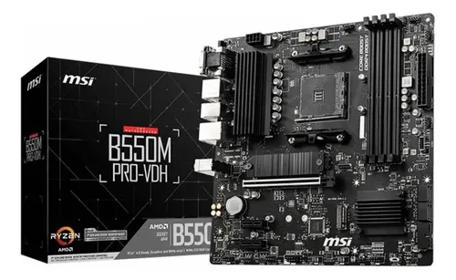 Placa Mãe Msi B550m Pro-vdh, Ddr4, Socket Am4, M-atx Preto