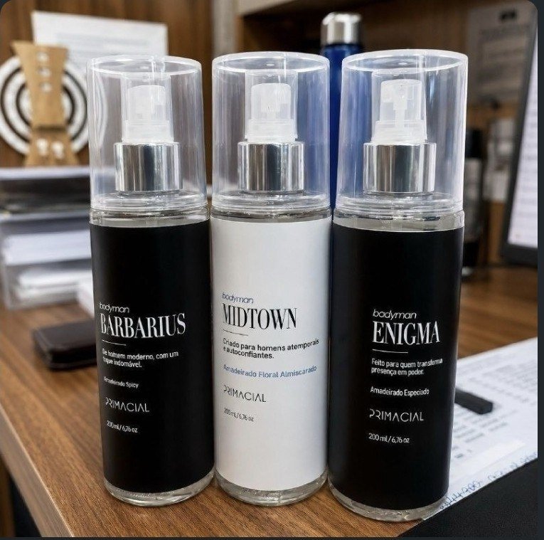 Kit Body Splash Masculino Barbarius + Enigma + Midtown 200ml