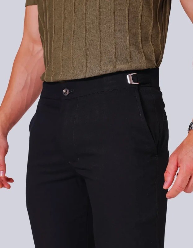 Calça Alfaiataria Masculina Skinny Ajustavel Regulagem Ingle