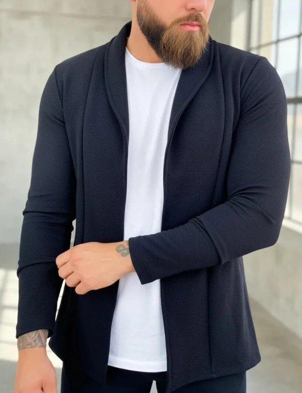 Cardigan Masculino Slim Fit Casual Casaco Sueter Manga Longa