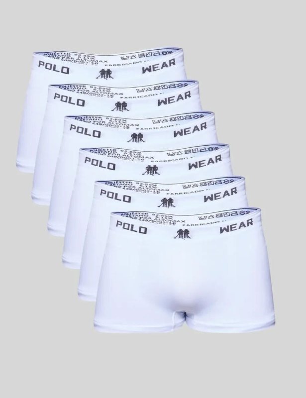 Kit 6x1 Cueca Polo Wear Boxer Microfibra Basic