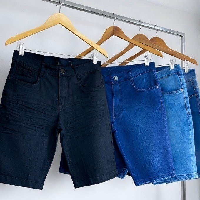 Kit com 3 Bermuda Jeans Plus