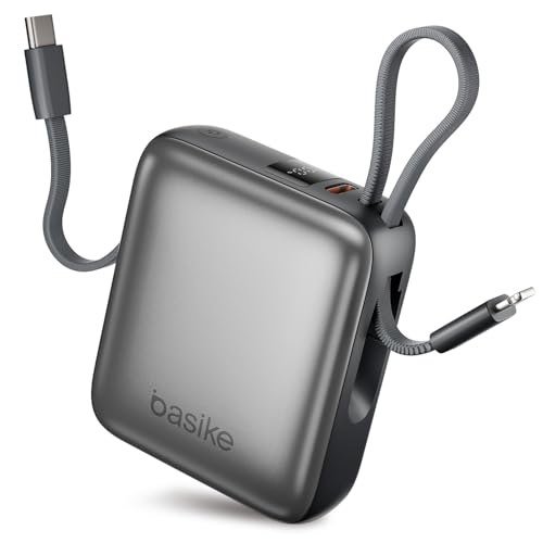 Basike Carregador Portátil 10000mAh, Mini Power Bank (Cinza)