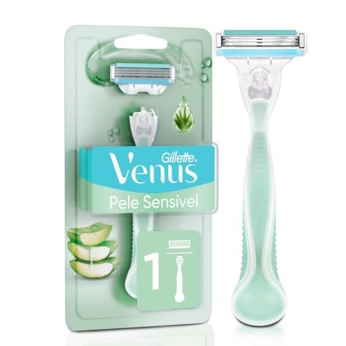 Gillette Venus Pele Sensível Aparelho de Depilar com Aloe Vera, 1 Unidade